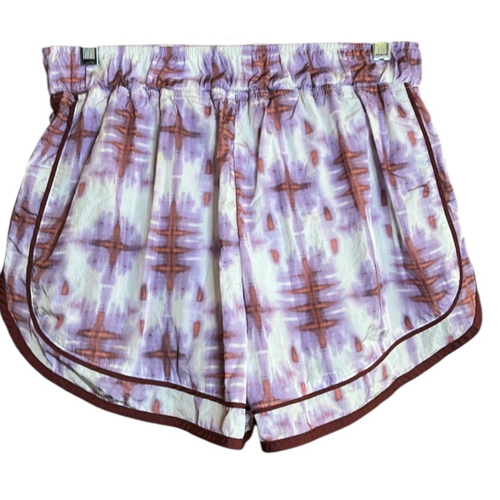 Free People Movement Varsity Blues Pink and White Printed Shorts -Sand Storm - Picture 2 of 15